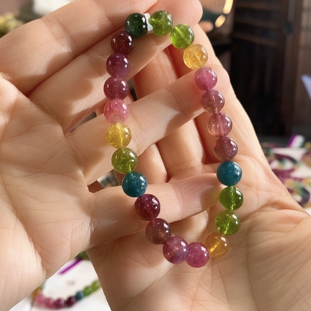 碧玺手链未镶嵌G2063单圈颜色微差