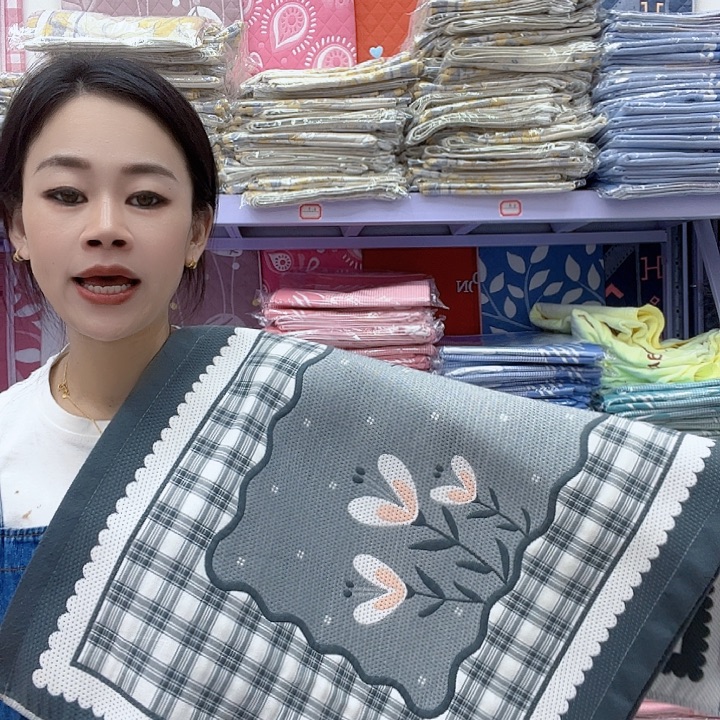 棉灰色三朵花纯棉