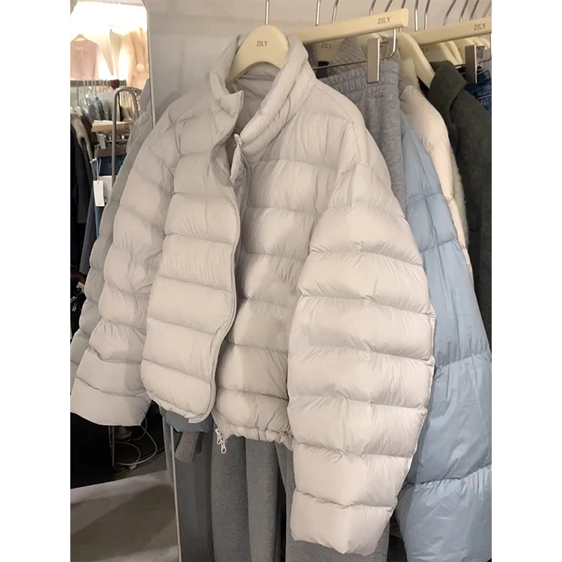 韩版简约风轻薄排骨棉服外套女2025冬季新款防寒保暖休闲显瘦棉袄