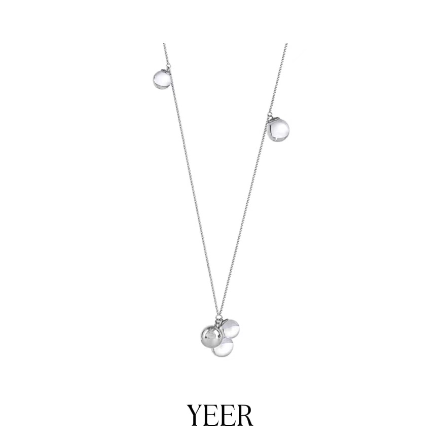 坠链均925银 YEER 小众精致轻奢冰透珠珠银球葡萄长项链 高级百搭