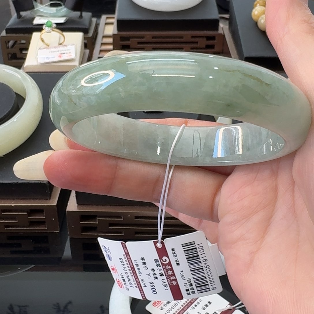 翡翠手镯未镶嵌天然翡翠饰品带证书