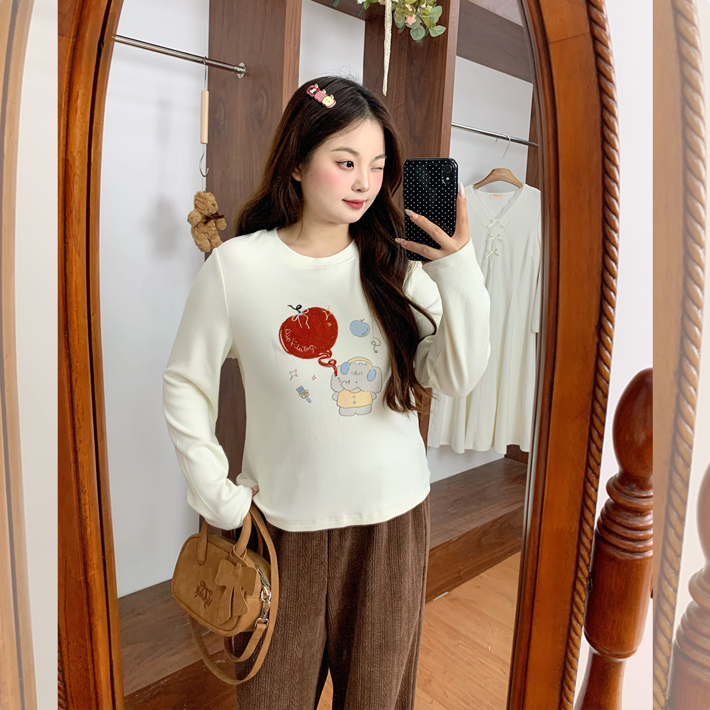 【LT STUDIO辣条大码】毛巾绣磨毛正肩T恤内搭外穿