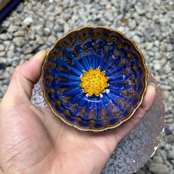 深海窑变 金莲花杯 茶器 茶杯 主人杯