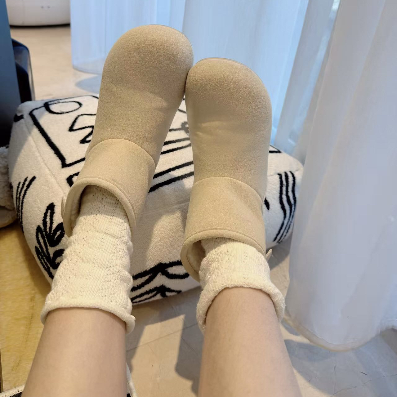 毛小兔冬季内增高雪地靴女加绒保暖厚底丑萌勃肯鞋百搭棉鞋短靴