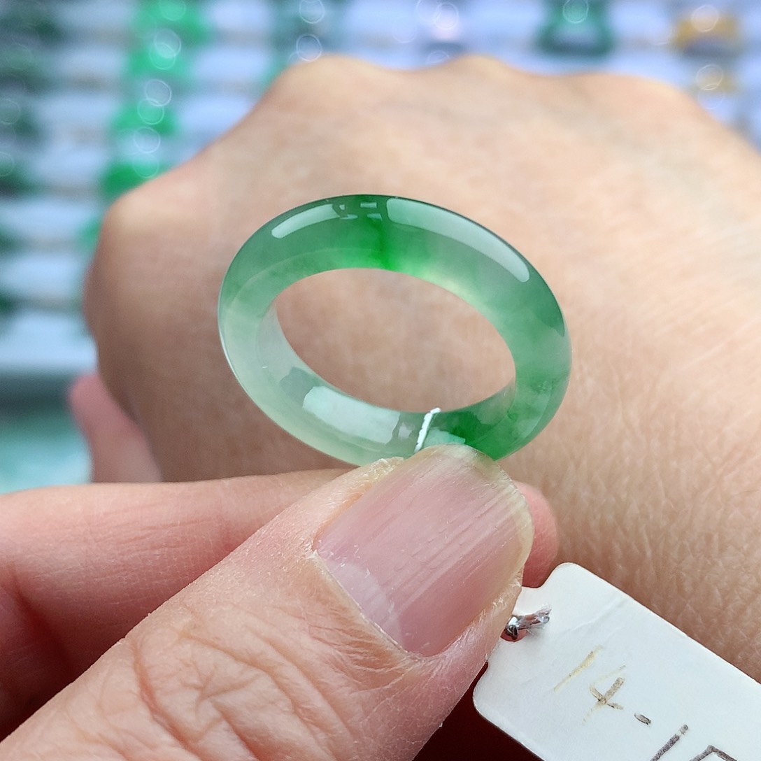 未镶嵌戒指翡翠14-15号