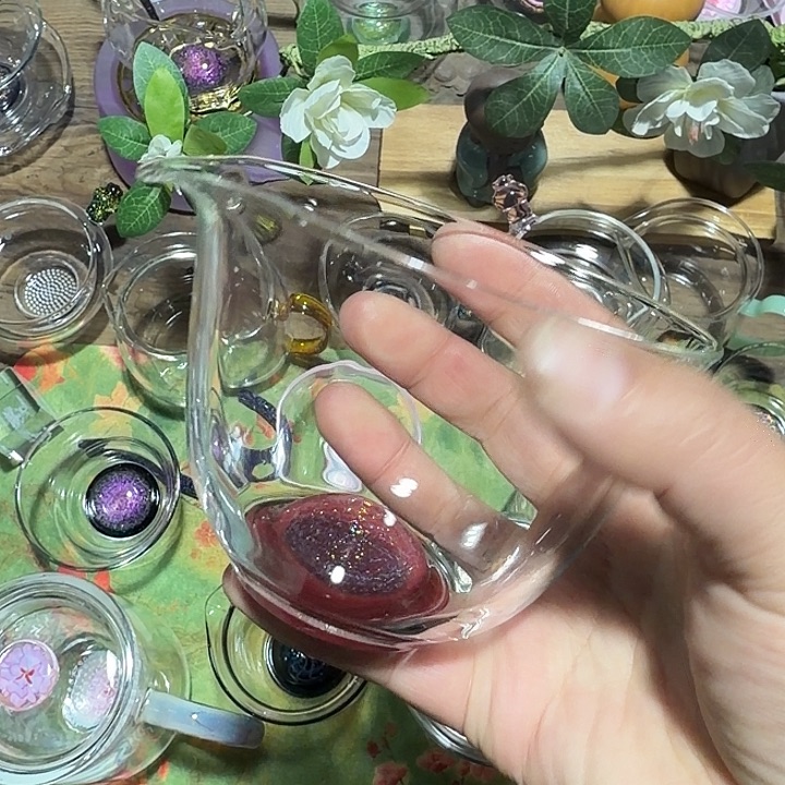 玻璃手工艺品玻璃茶器星空红天剑