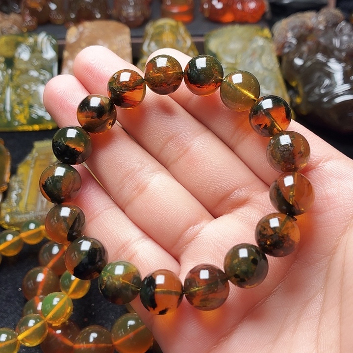 琥珀未镶嵌裸石12*海藻68