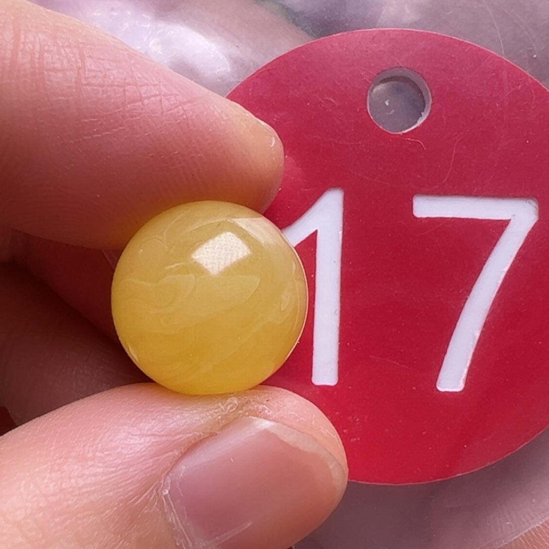 蜜蜡未镶嵌珠宝奇石12.8mm花粉