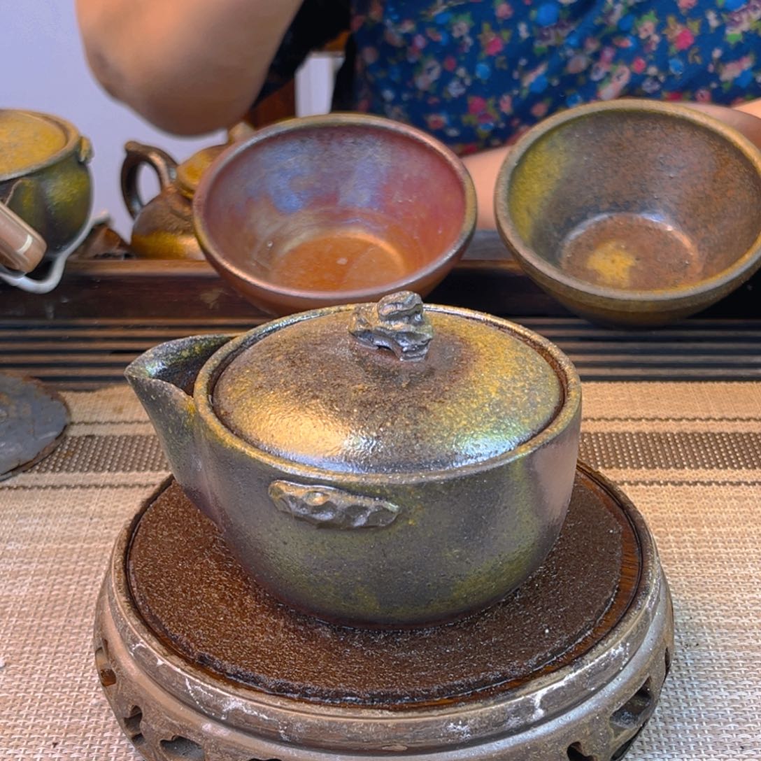 紫砂茶壶底槽清柴烧180cc