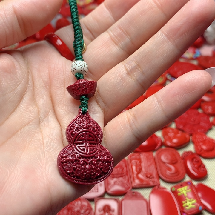 天然辰砂工艺品朱砂钥匙扣