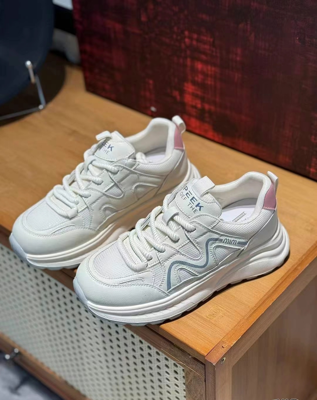 老爹鞋时尚透气网面鞋子透气运动休闲鞋百搭真皮加网