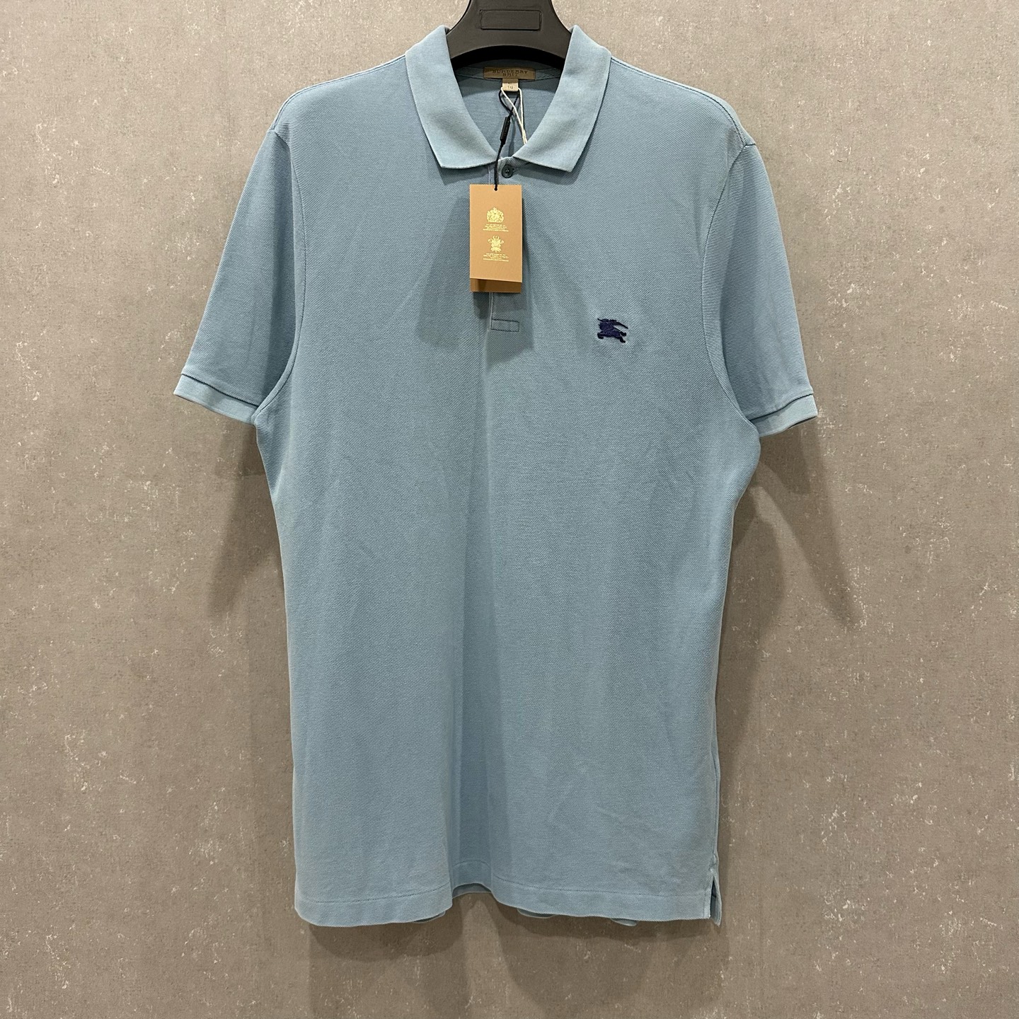 未使用 BURBERRY/博柏利 战马雾霾蓝polo衫 XL码005748