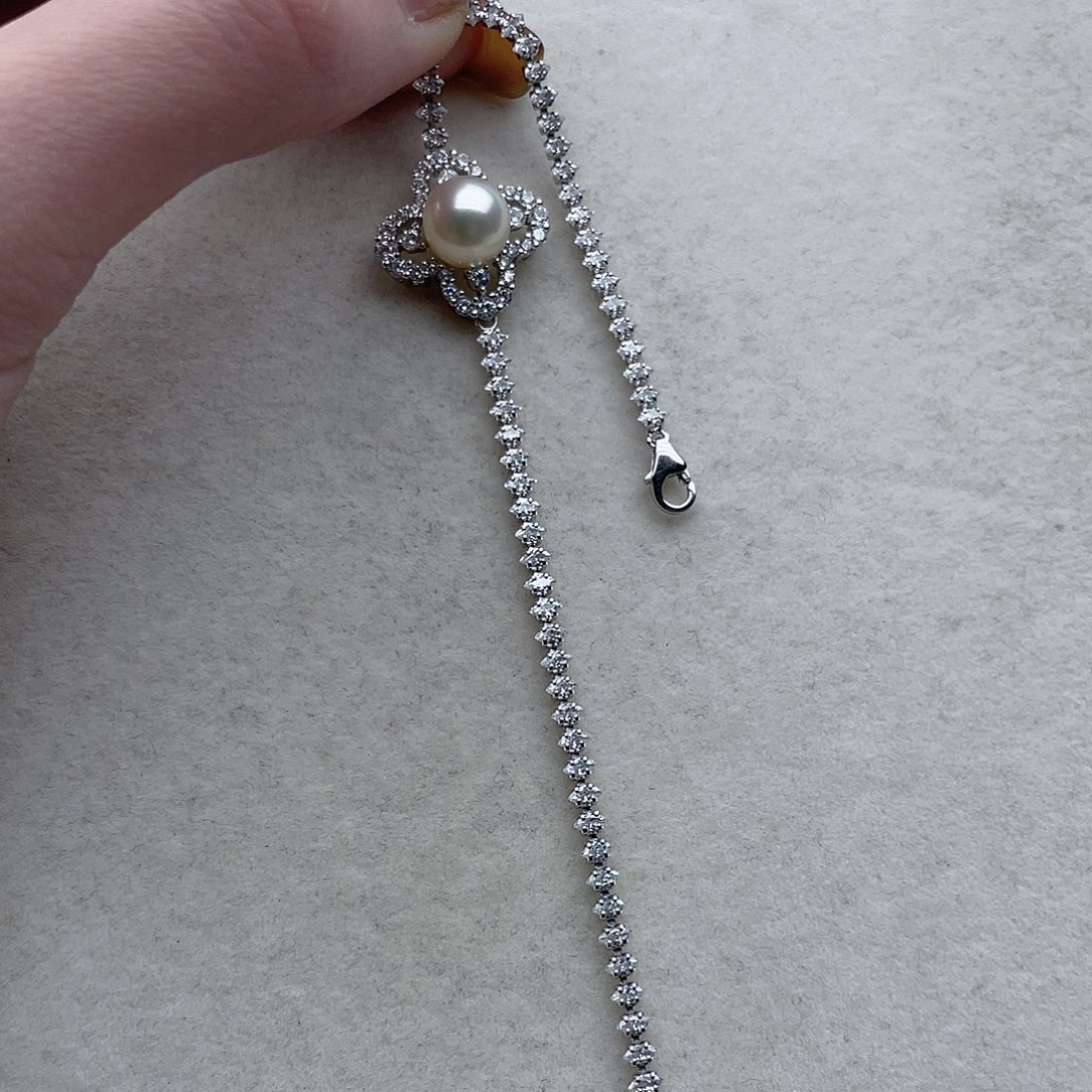 银S925镶嵌海水珍珠手链91