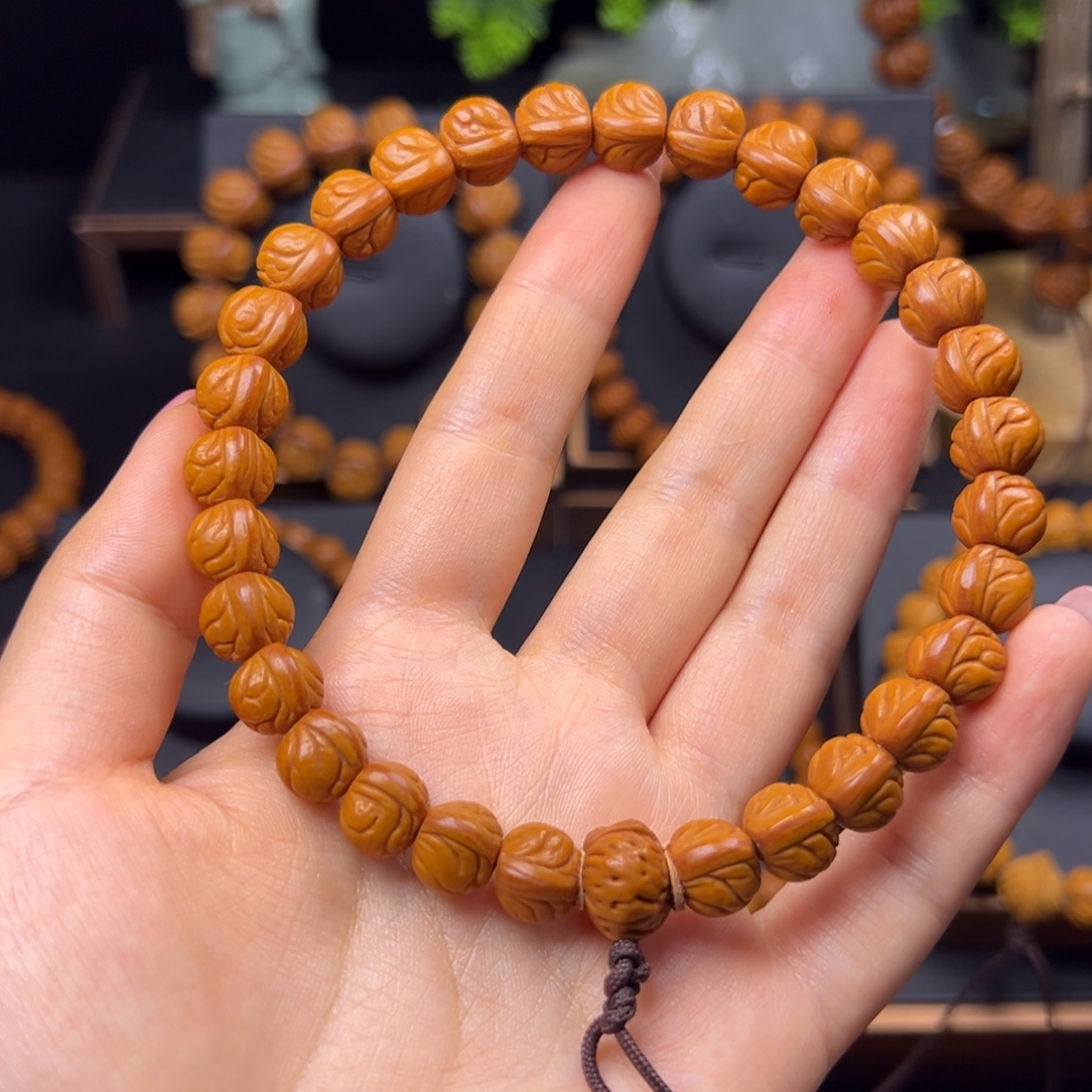 Z***生桃核手串野生玉龙脊10