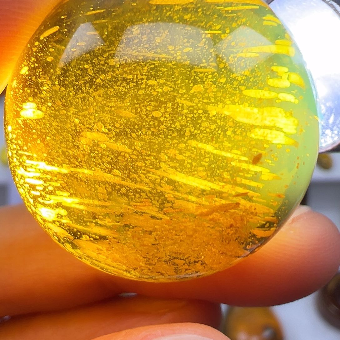 琥珀未镶嵌裸石琥珀雨花单珠