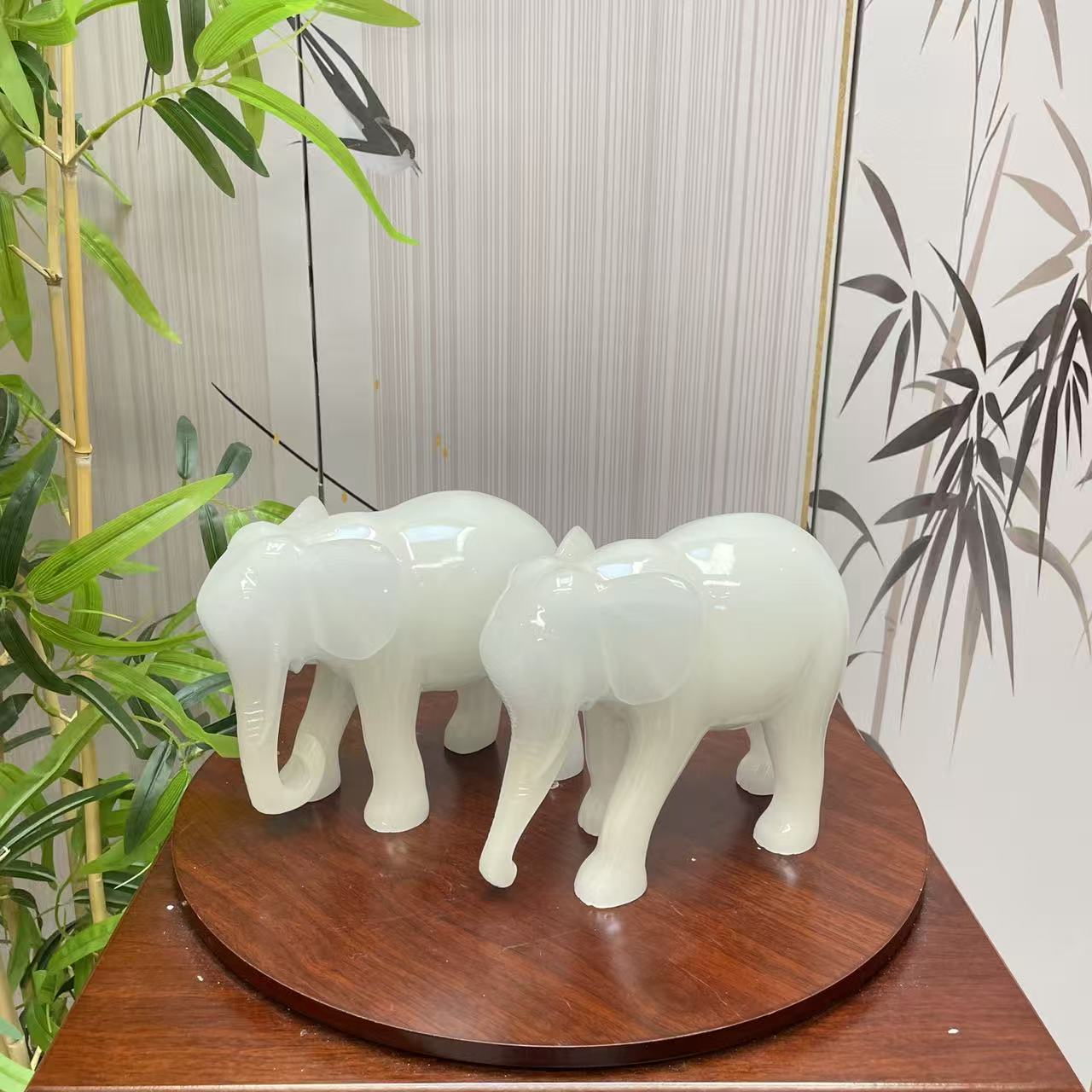 福利吉祥如意吸水大象一对中式家居摆件