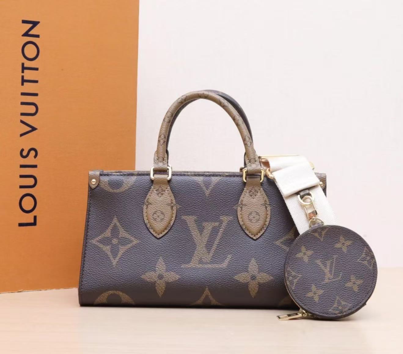 99新 LouisVuitton/路易威登 老花新款横版onthego斜跨包/