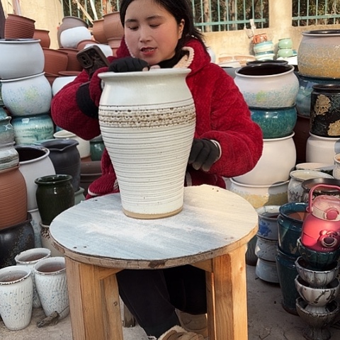 口20高32瑕疵盆子 