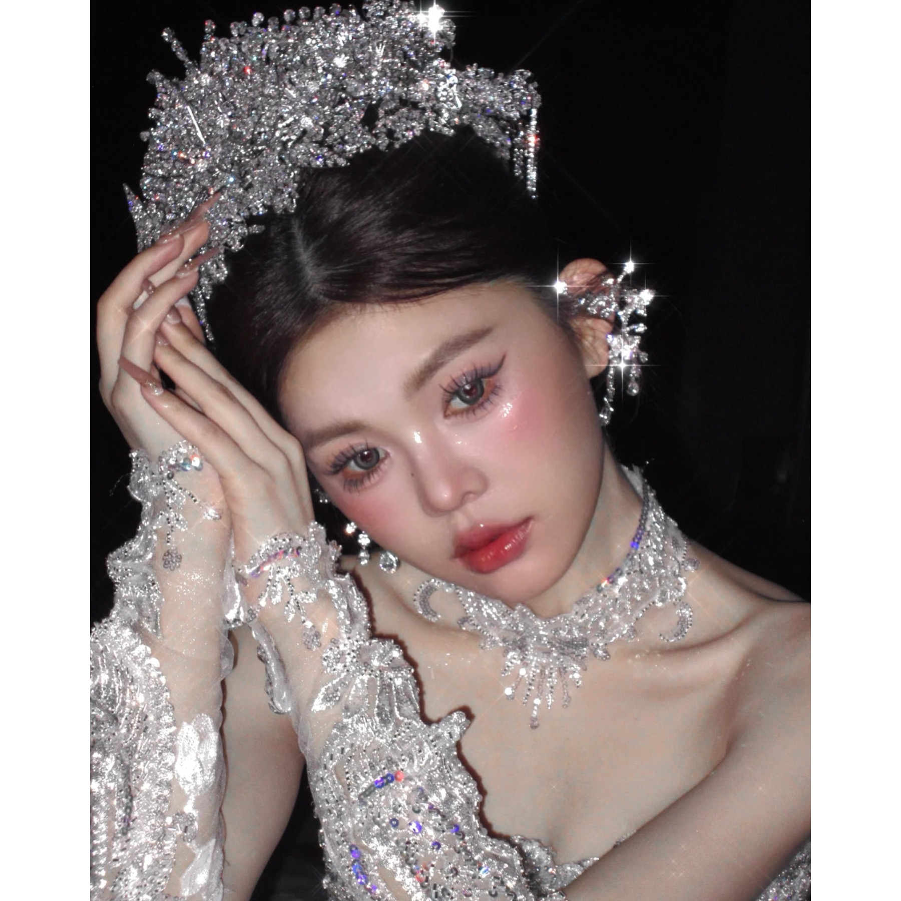 南一｜重工爆闪百搭双耳夹耳环