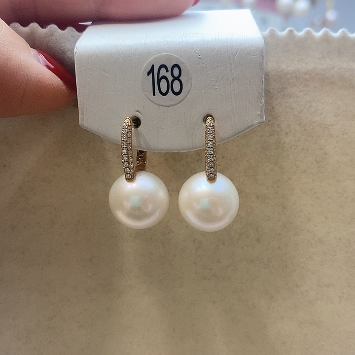 淡水珍珠耳饰18K金镶嵌