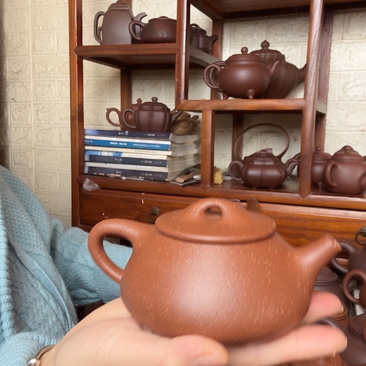 茶壶紫砂石飘260cc半手工