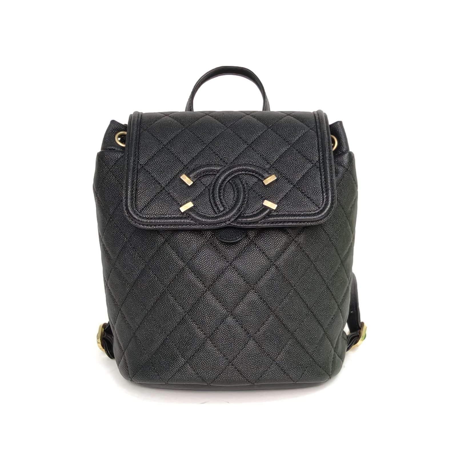 95新 Chanel/香奈儿 小花Jerry活动 黑色 28开Vanity Case 双肩包