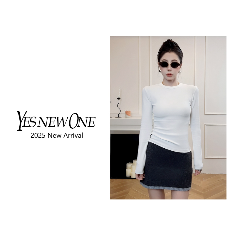 【大蟲家】极简风棉棉弹力修身舒适百搭纯色长袖圆领T恤   2025冬季