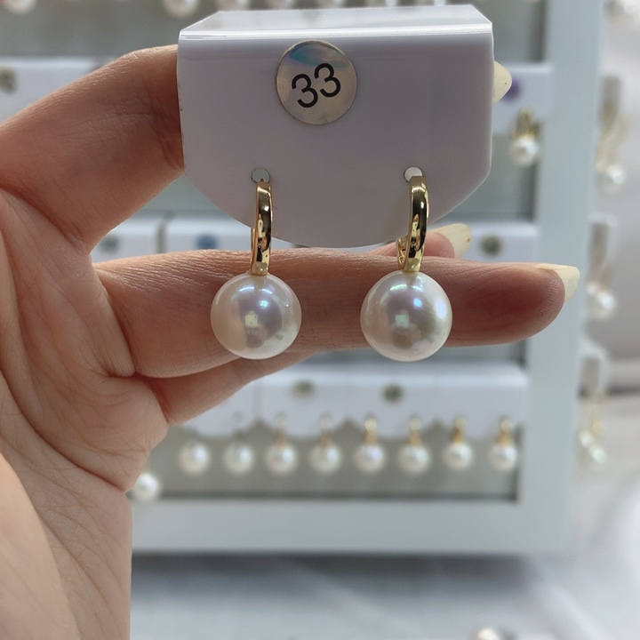 淡水珍珠耳饰银S925镶嵌梦*