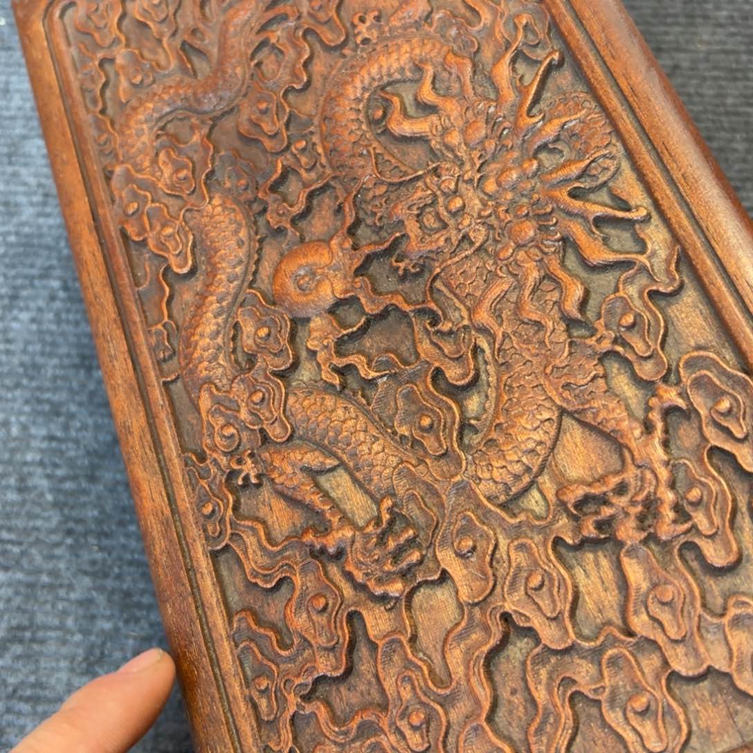 木缅甸花梨雕刻收纳盒