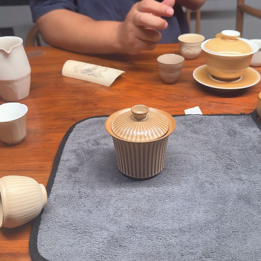 龙窑柴烧精品盖碗