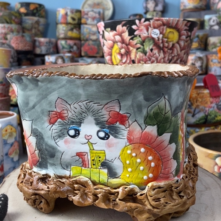 红陶景德镇艺术手绘作品