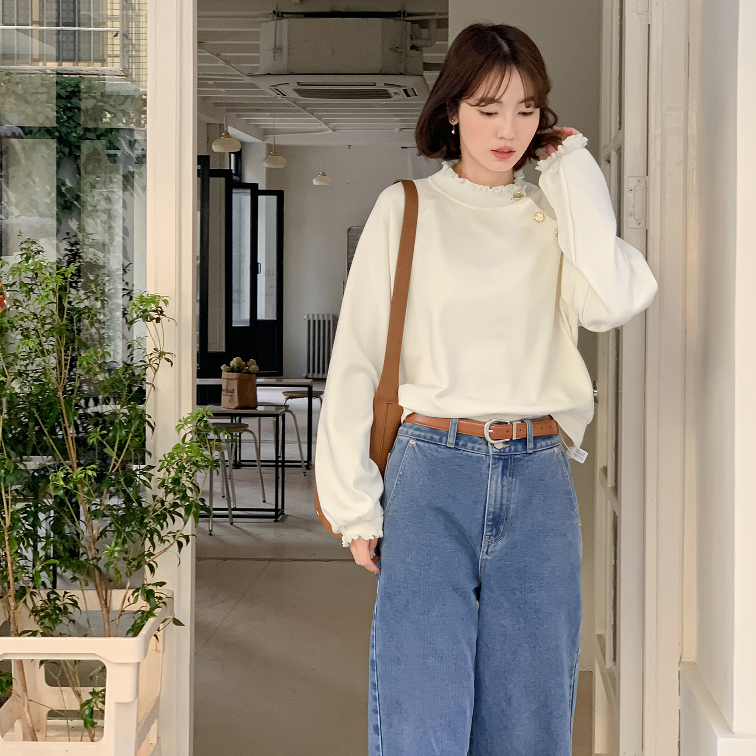 【花蕊卫衣】木耳边罗纹卫衣FS309S006