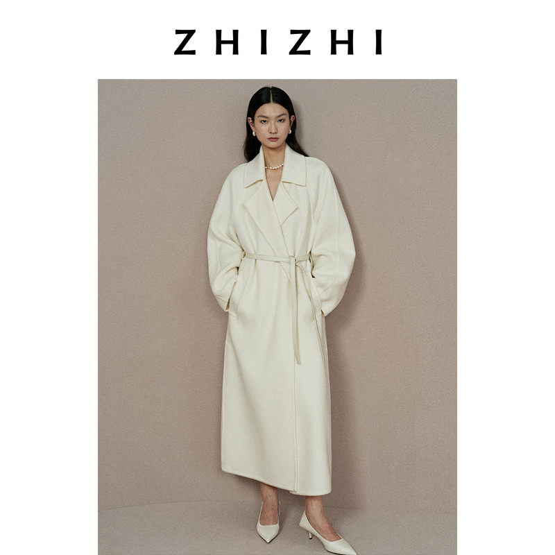 致知 美人归 羊毛廓形经典风衣式毛呢大衣25冬季新款ZZ2EWWW1004