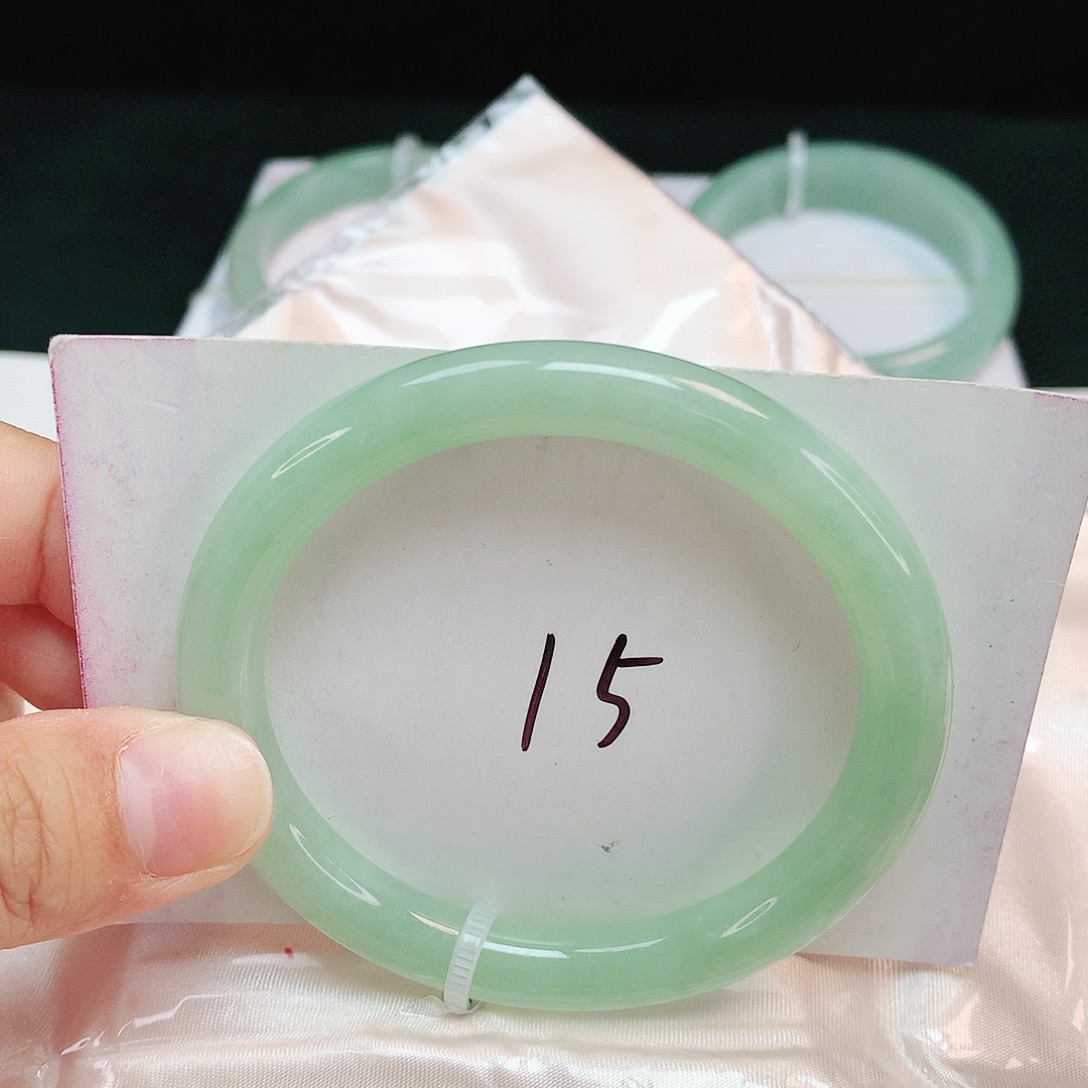 翡翠未镶嵌手镯圆条55.3