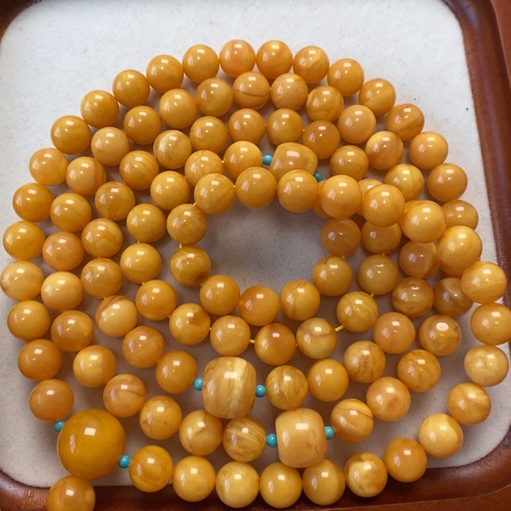 蜜蜡未镶嵌项链108