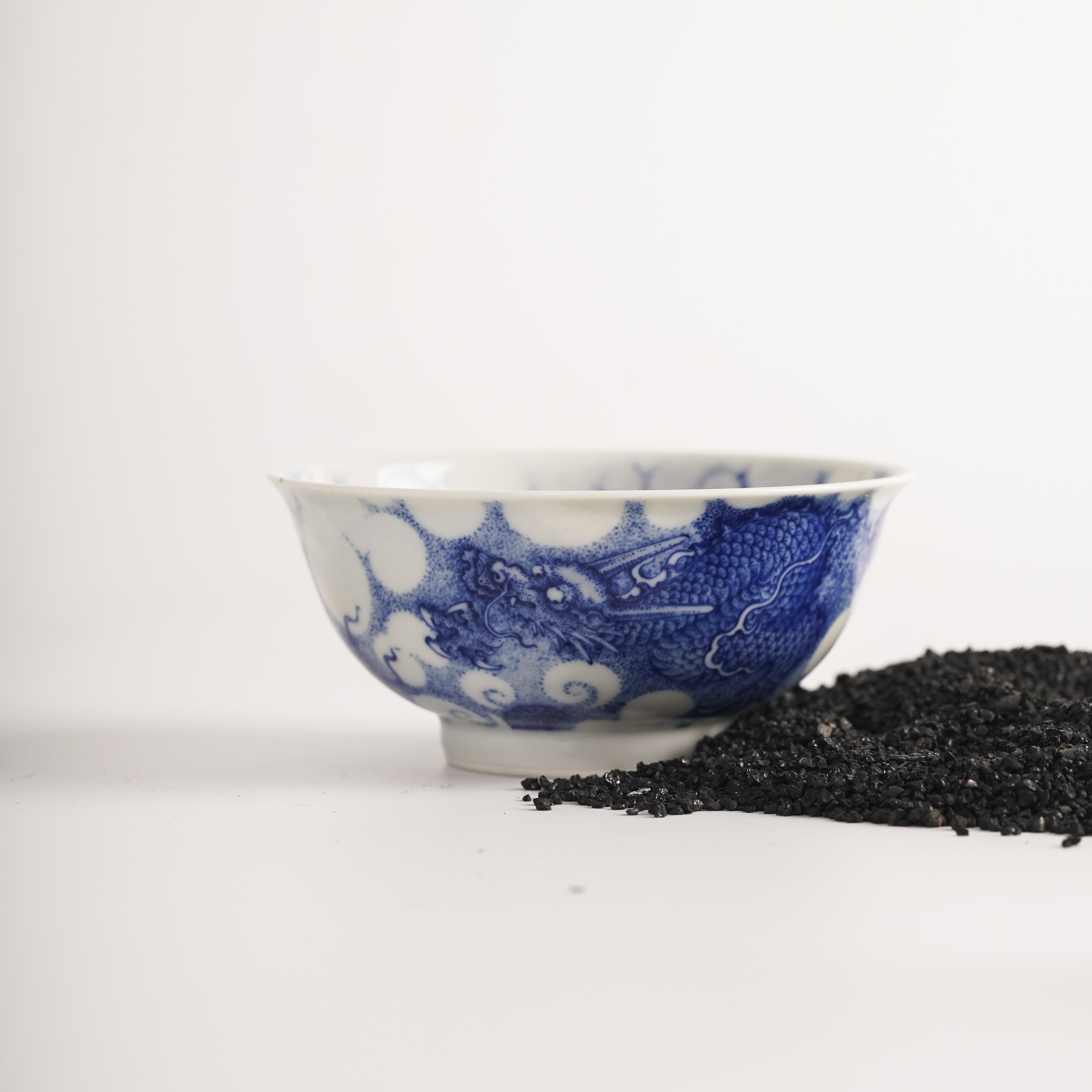 觉山隐窑觉山隐窑龙行天下五龙聚月杯景德镇陶瓷高端茶具
