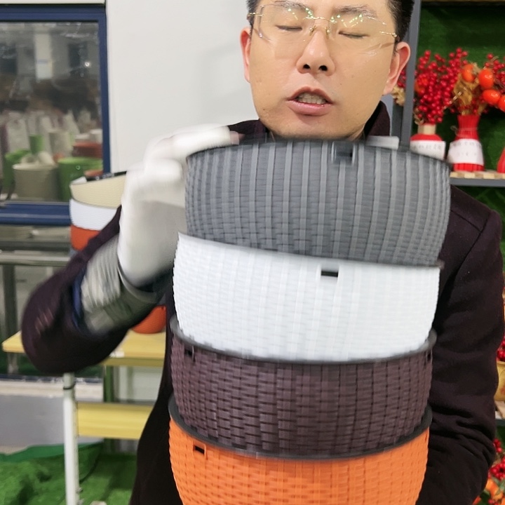 正品编织吊篮口21高15白色4套