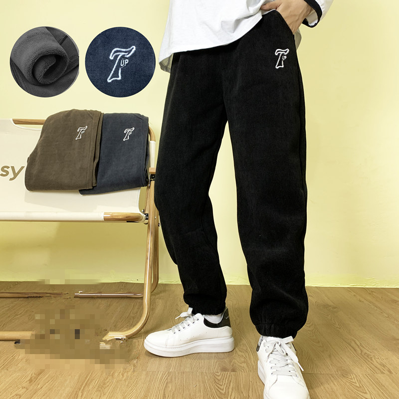 【搬家清仓】L678大童青少年冬季加绒木棉绒运动裤初中生休闲裤