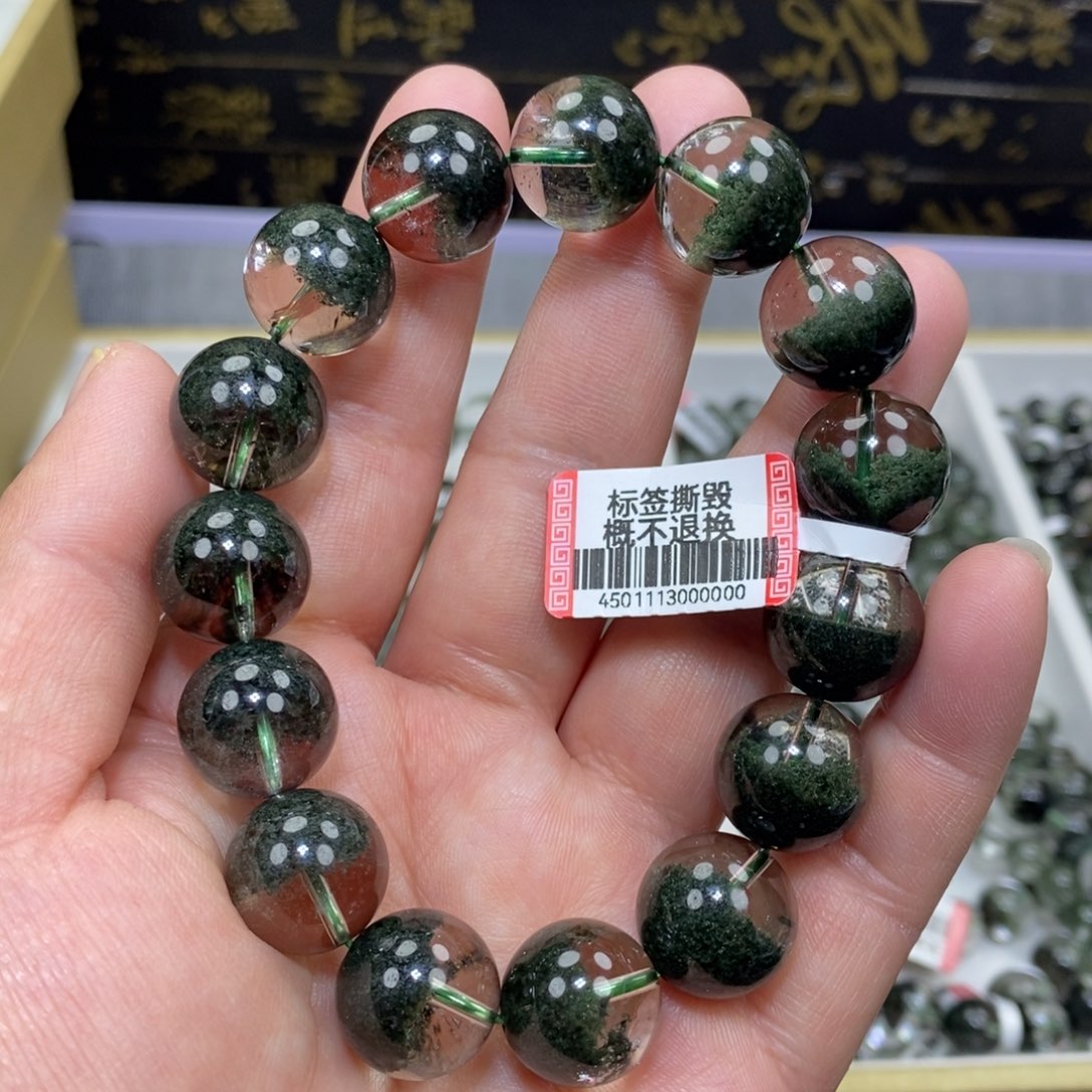 水晶绿幽灵手串未镶嵌