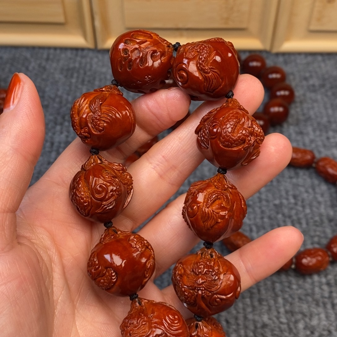 我***数橄榄核手串/手链九龙