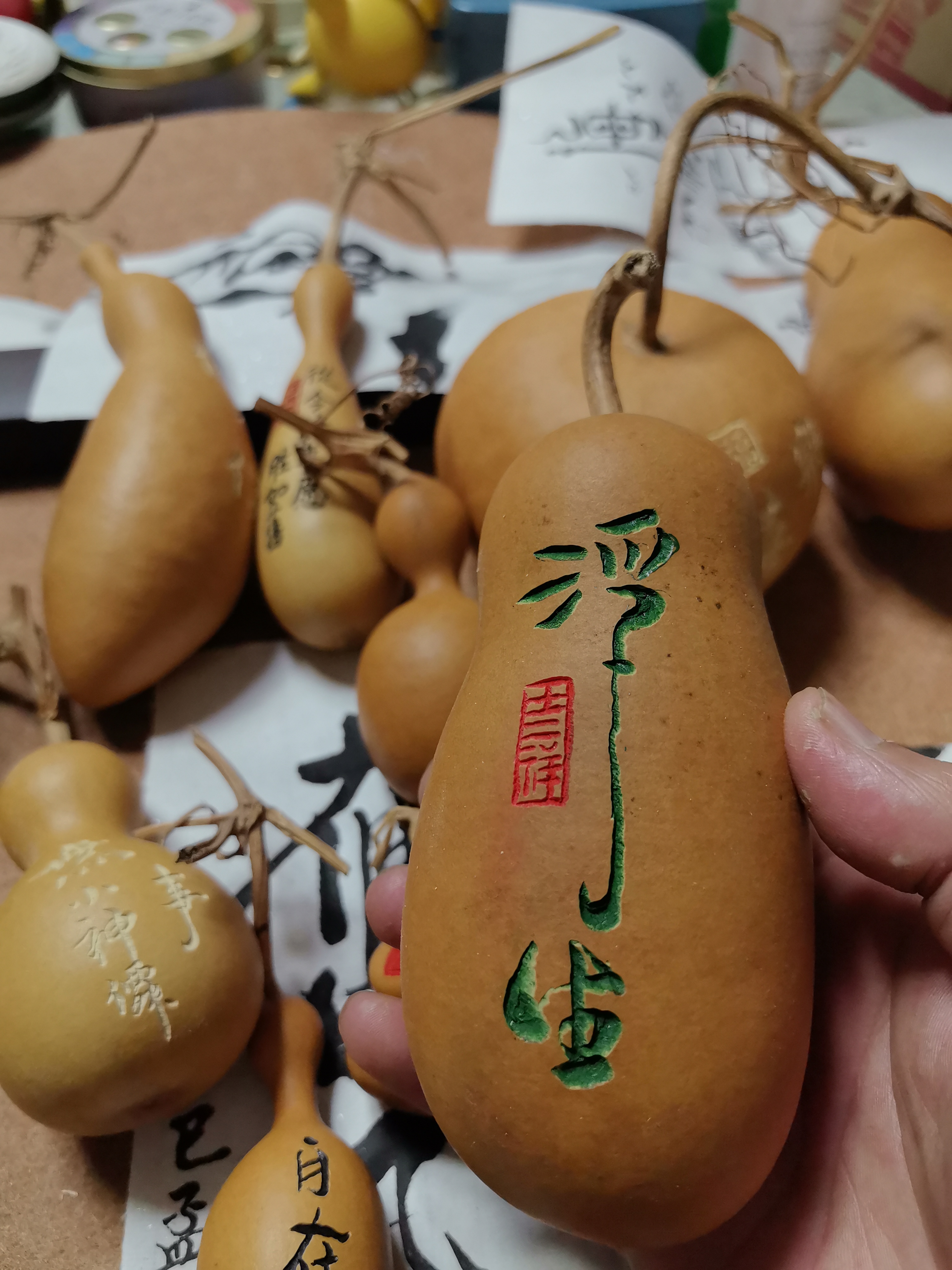 兴 手工墨刻葫芦  浮生