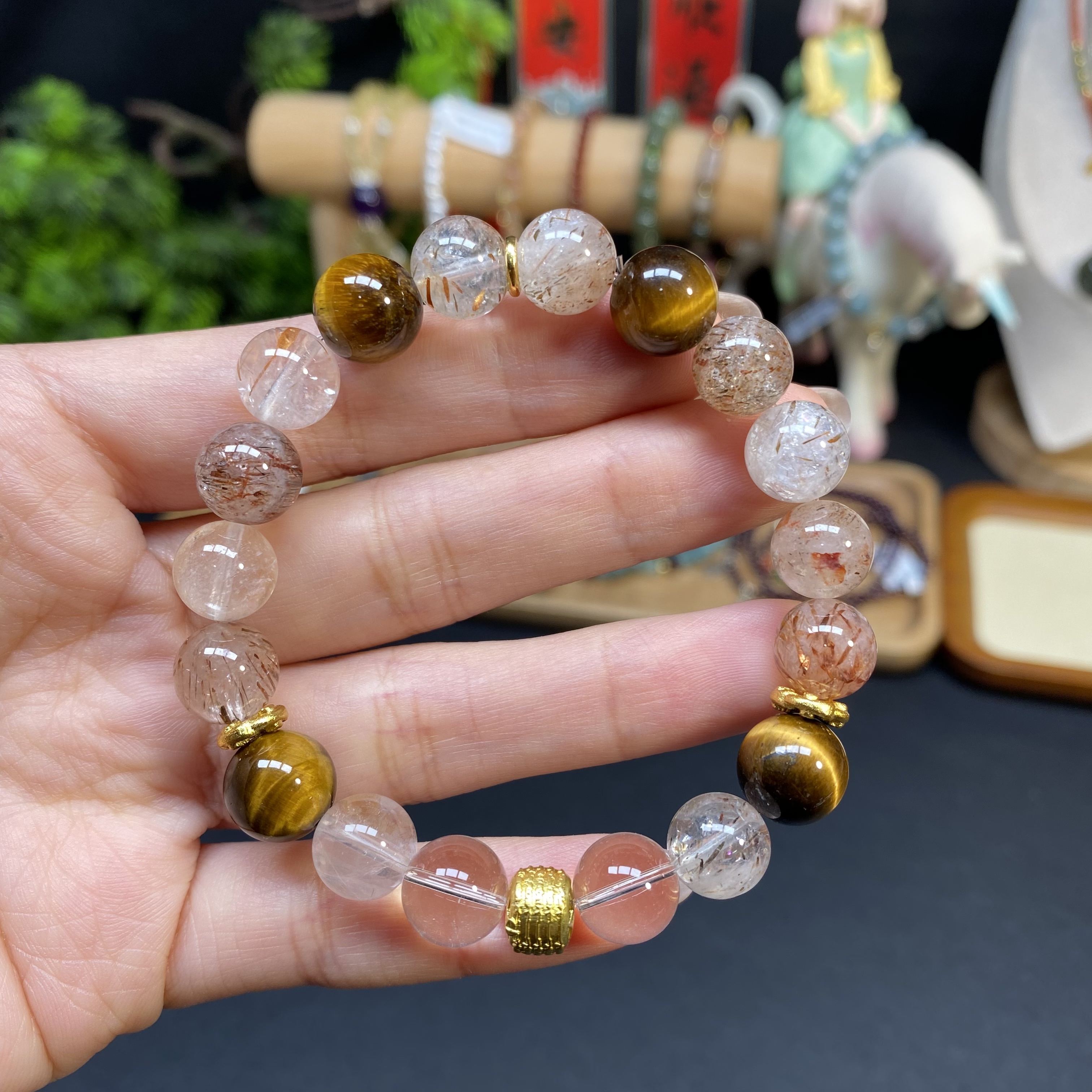 【黑金超七10m手串】A609搭配虎眼石手串轻奢百搭清新