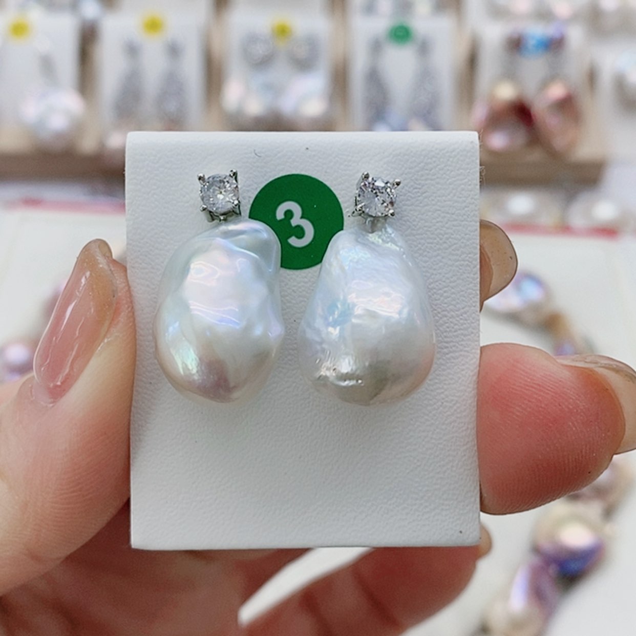 【闪购商品】淡水珍珠耳饰9K金镶嵌