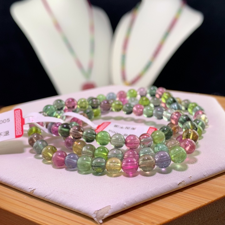 双色碧玺手链未镶嵌