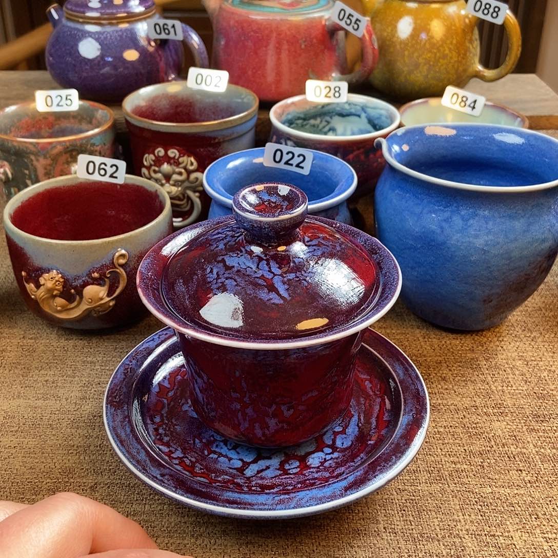 摆件九*钧瓷茶壶茶具