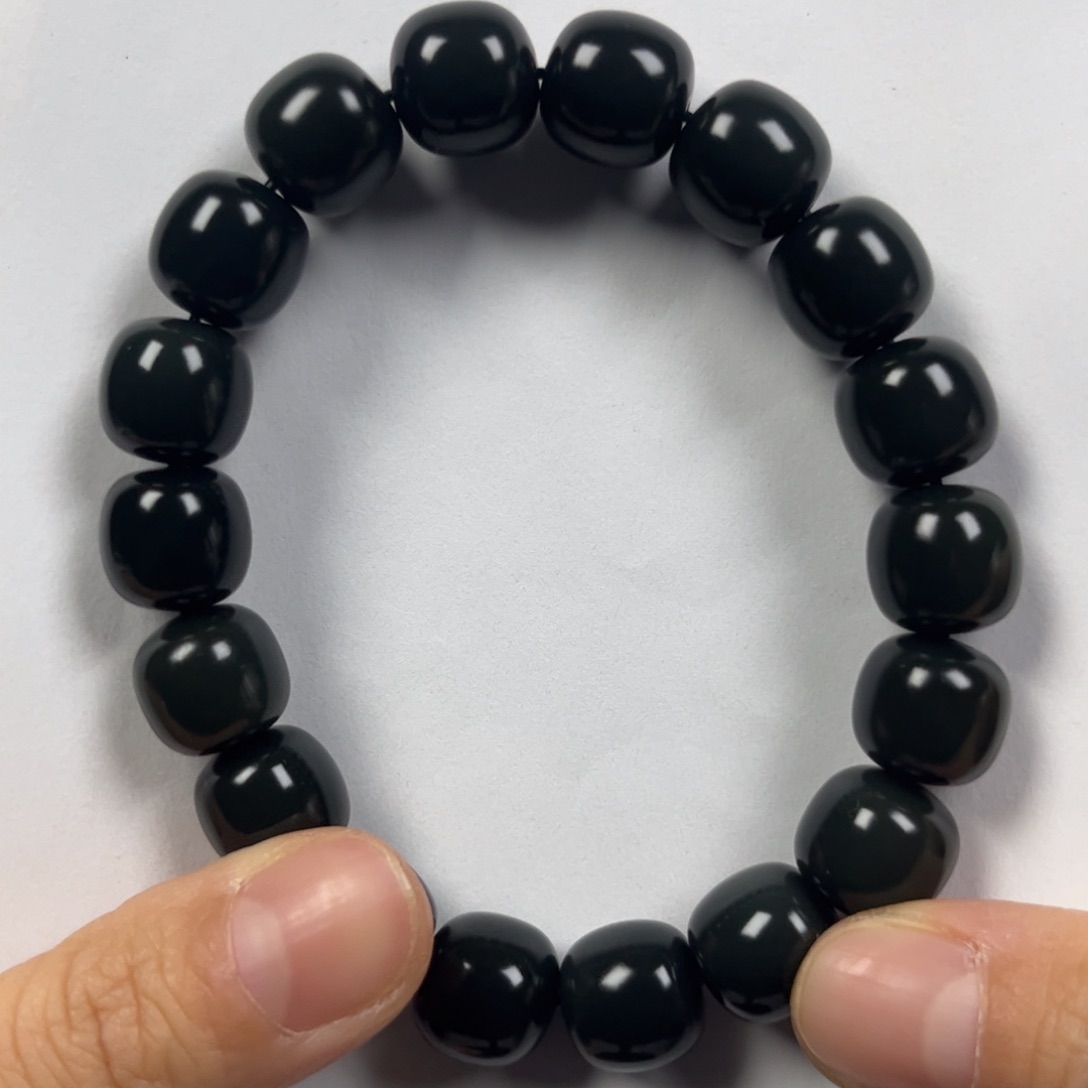 和田玉手链未镶嵌卡12老形珠珠宝级