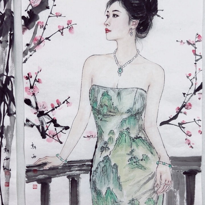 国画郭新雨老师写实人物画