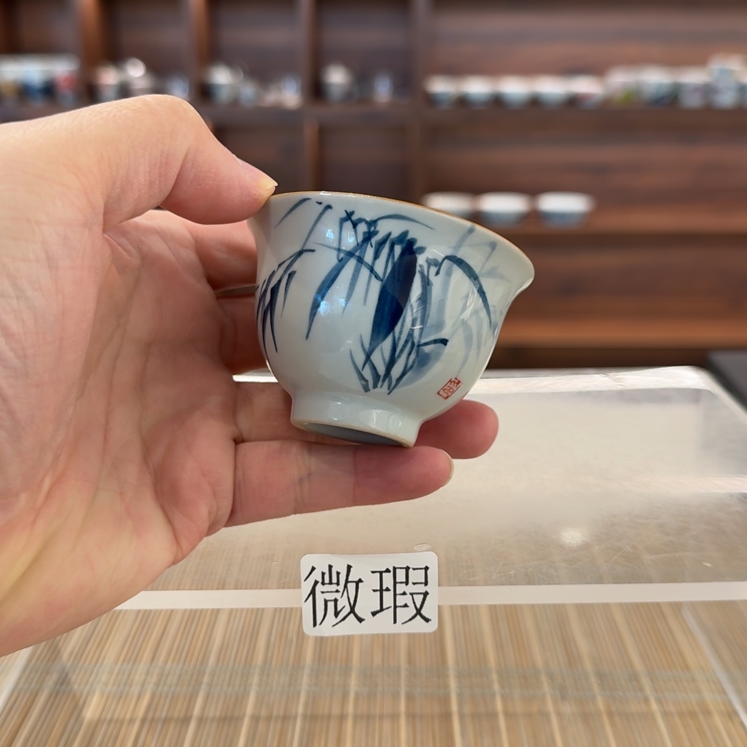 釉下手绘茶具微瑕