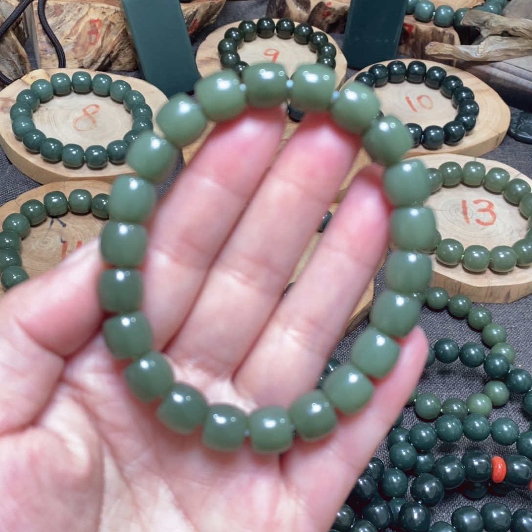 和田玉（青玉）手链未镶嵌