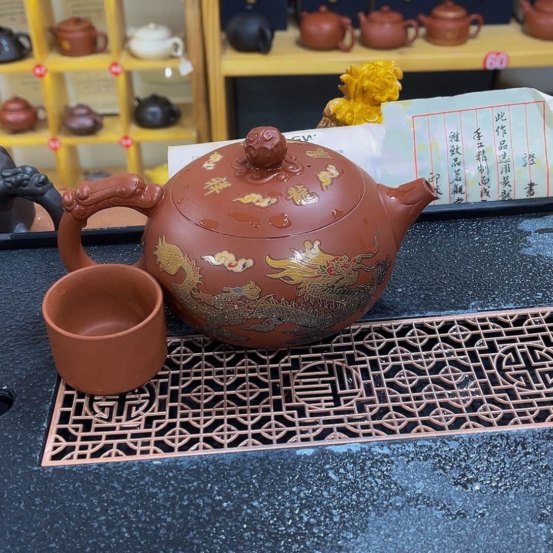 紫砂茶案紫砂壶500cc2杯
